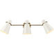 Reeva 3 Light 26 inch Modern Brass Bath Vanity Wall Light